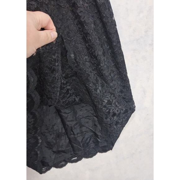 Y2K Club Dress 10 M Black Lace Overlay Mcbling Bodycon Vtg Cocktail Whimsigoth - Picture 6 of 6